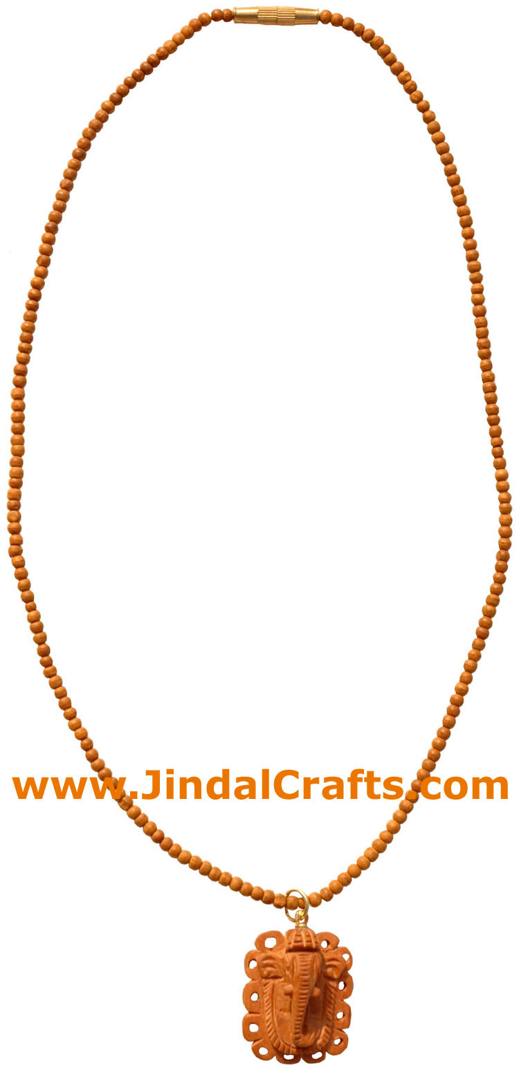 Wooden Bead Pendent Mala - Wooden Fashion Jewelry India