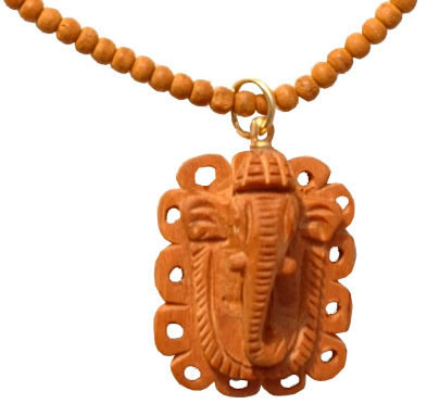 Wooden Bead Pendent Mala - Wooden Fashion Jewelry India
