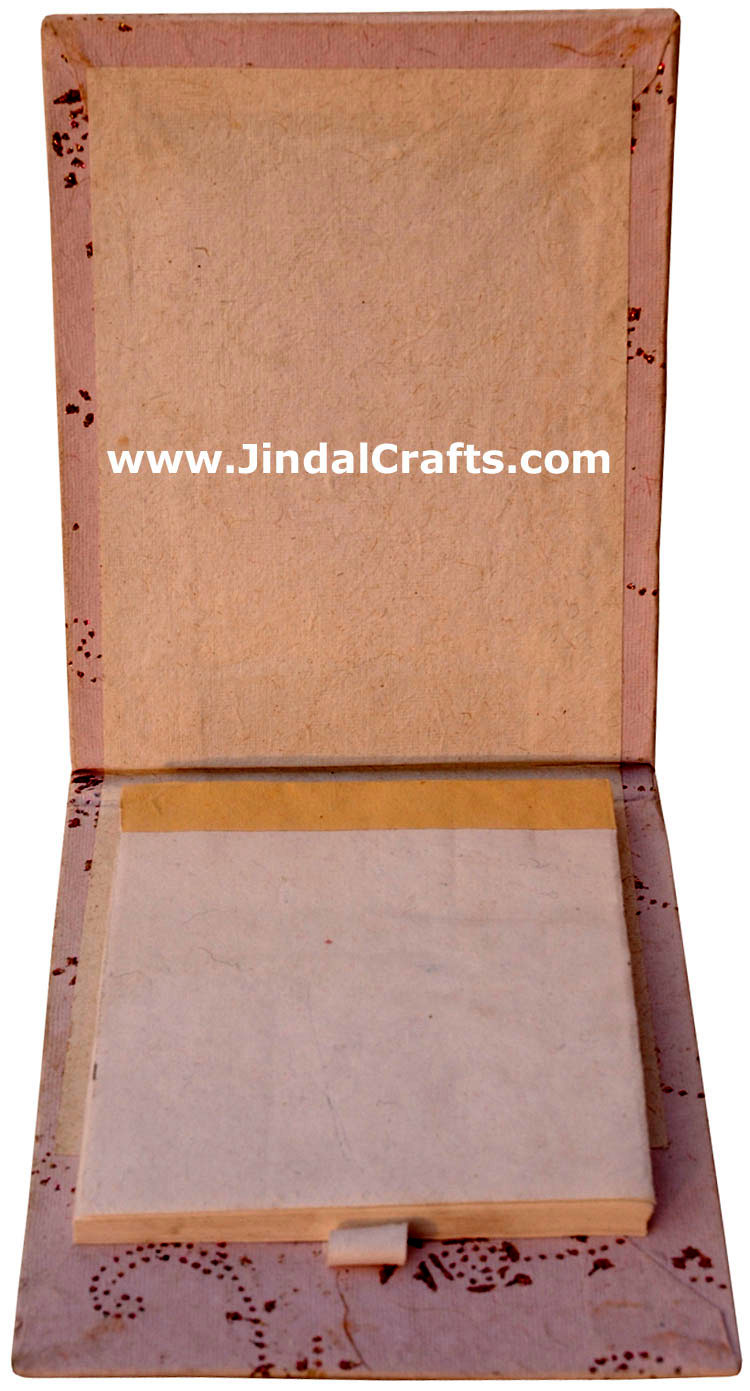 Handmade Paper Diary with Gemstone Dust Painting India