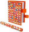 Lac Mirrors Notebook Pen Handcrafted Indian Traditional Handicraft Multicolor