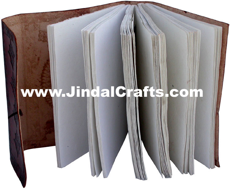 Handmade Paper Notebook Leather Cover India Handicrafts Crafts Arts