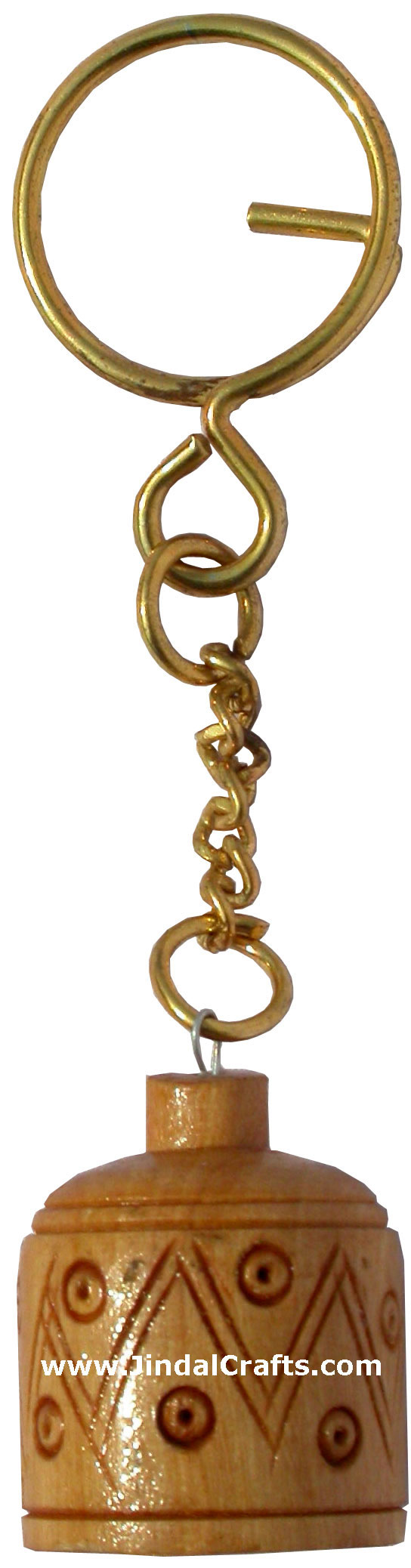 Hand Carved Wooden Container Key Chain Ring India Art Crafts Handicrafts Unique