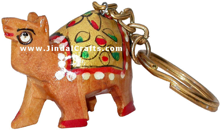 Handcrafted Handpainted Camel Key Ring Indian Artifact