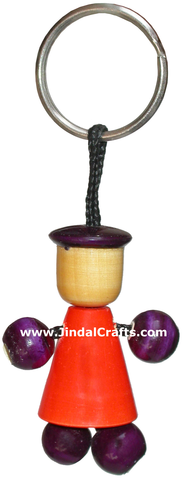 Fun Key Ring Chain - Wooden Hand Carved and Painted