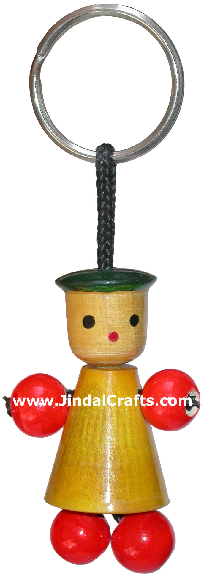 Fun Key Ring Chain - Wooden Hand Carved and Painted