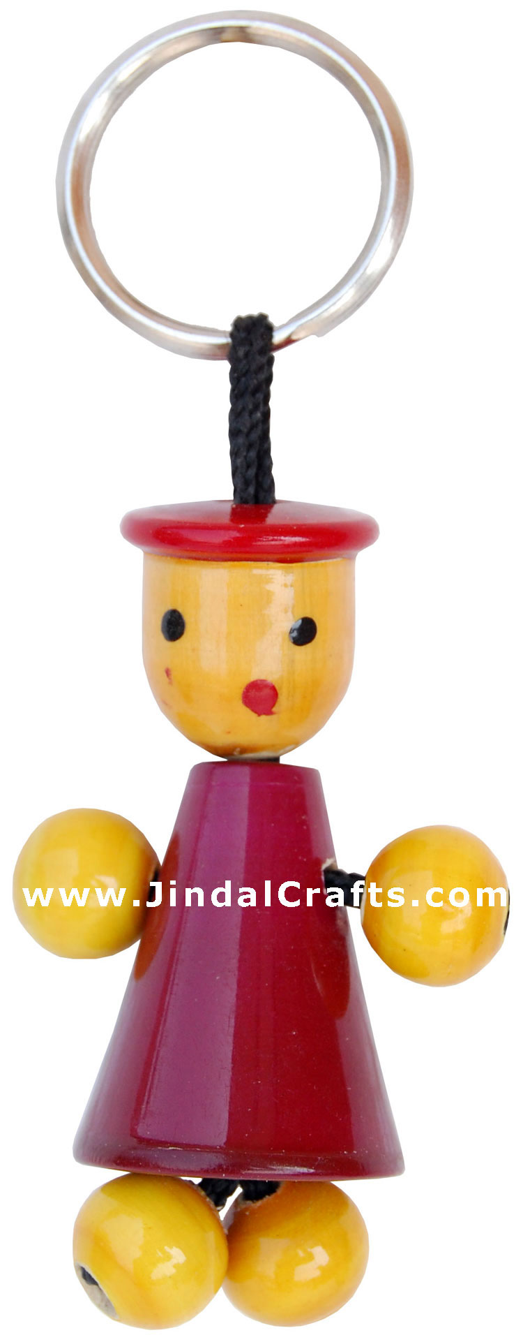 Fun Key Ring Chain - Wooden Hand Carved and Painted