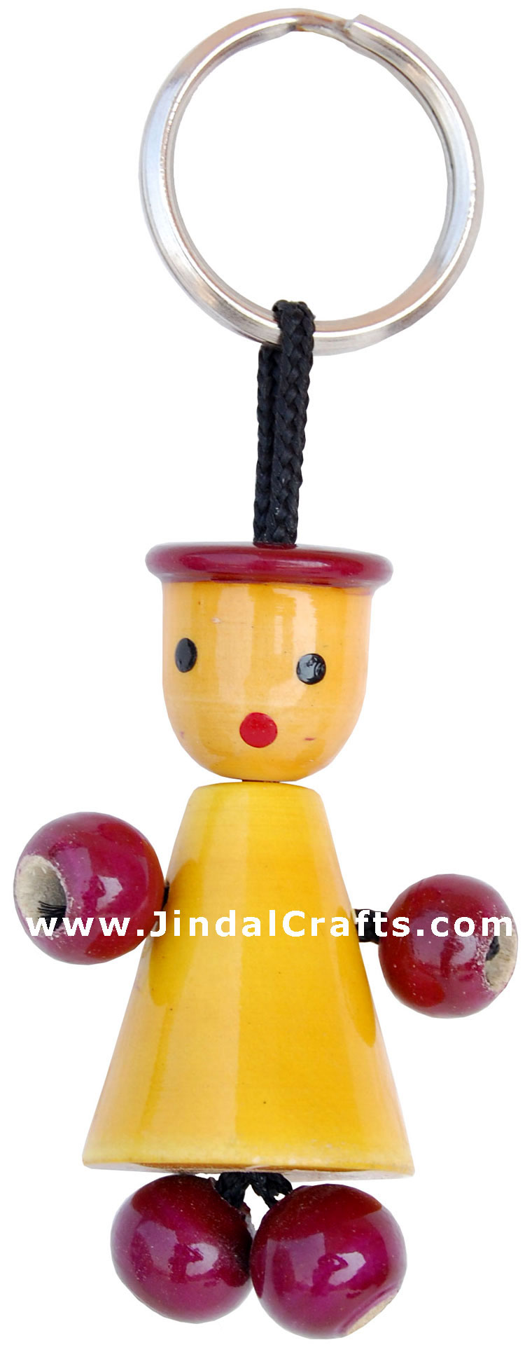Fun Key Ring Chain - Wooden Hand Carved and Painted