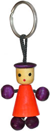 Fun Key Ring Chain - Wooden Hand Carved and Painted