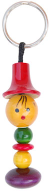 Fun Key Ring Chain - Wooden Hand Carved and Painted