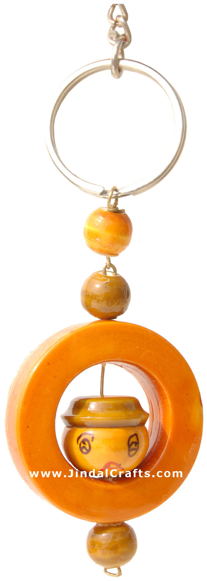 Fun Key Ring Chain - Wooden Hand Carved and Painted