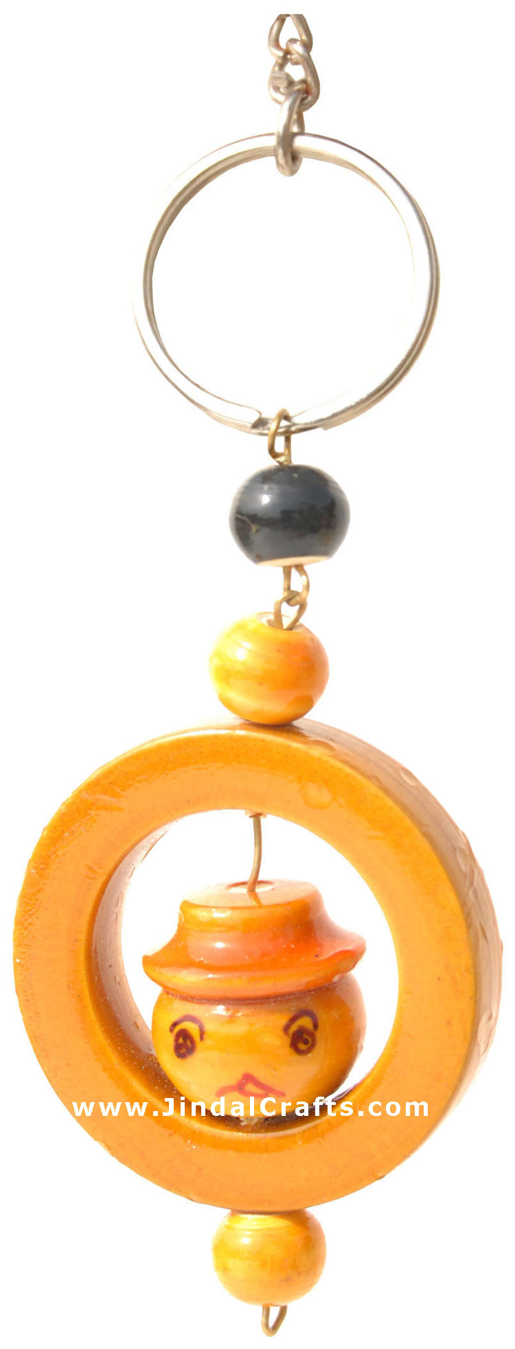Fun Key Ring Chain - Wooden Hand Carved and Painted