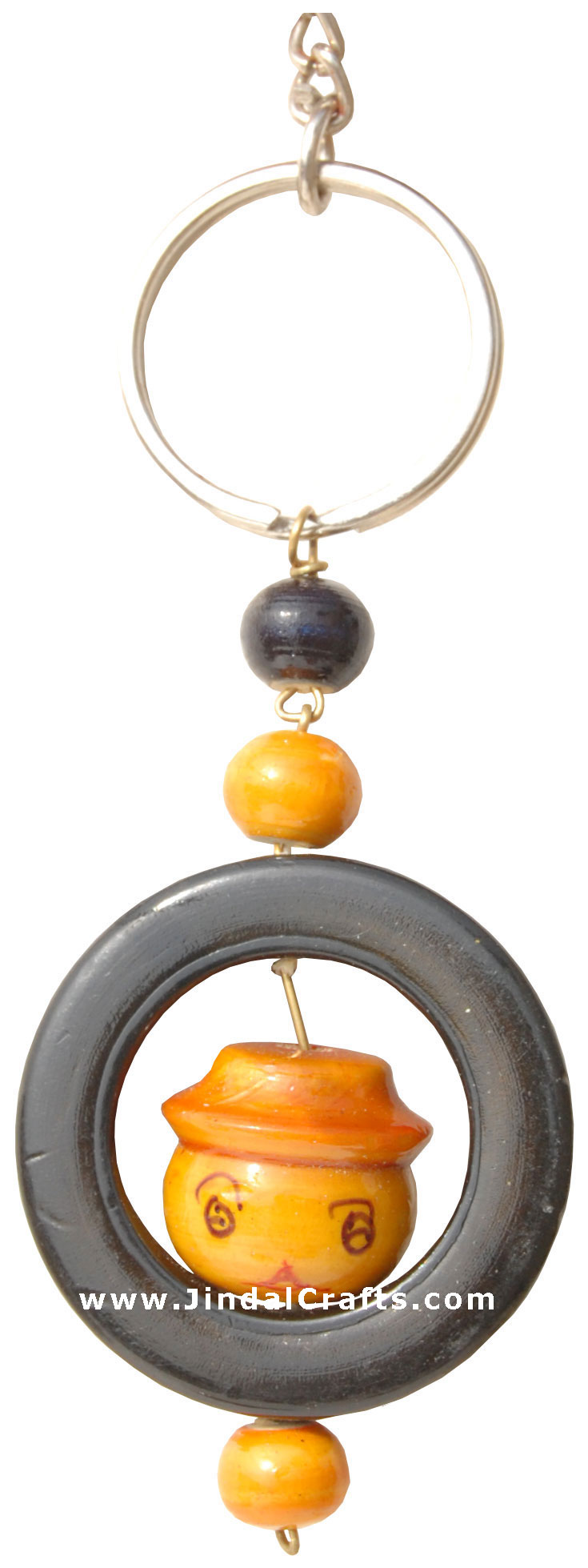 Fun Key Ring Chain - Wooden Hand Carved and Painted