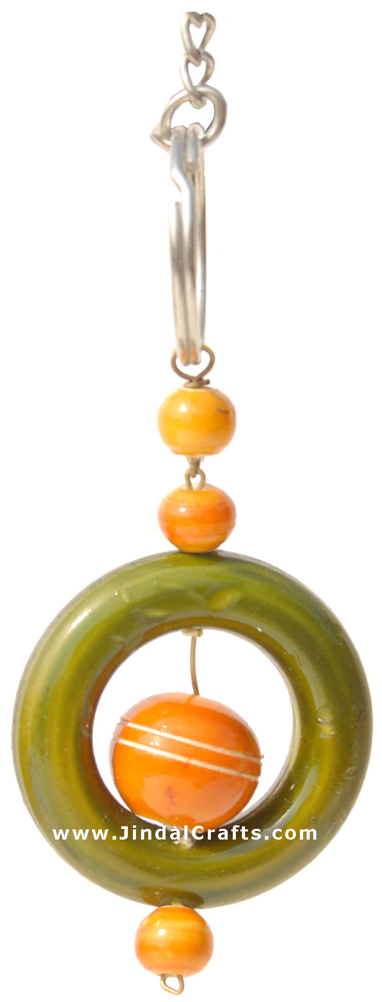 Fun Key Ring Chain - Wooden Hand Carved and Painted