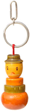 Fun Key Ring Chain - Wooden Hand Carved Hand Painted