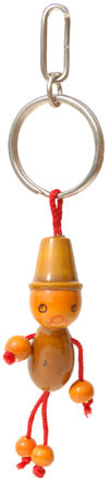 Fun Key Ring Chain - Wooden Hand Carved Hand Painted