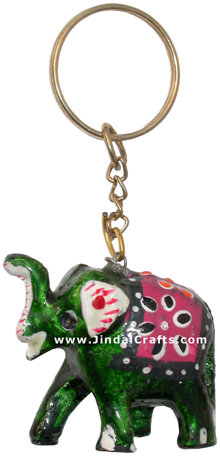 Colorful Hand Painted Indian Traditional Elephant Key