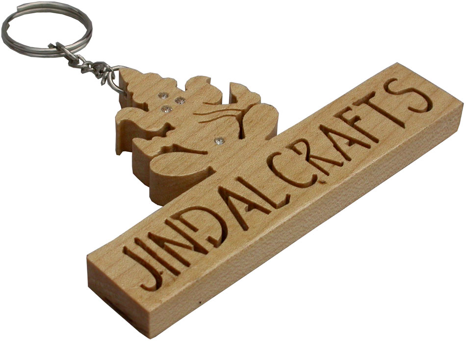 Wooden Key Chain - Hand Made Traditional Indian Artifact Name Keyring