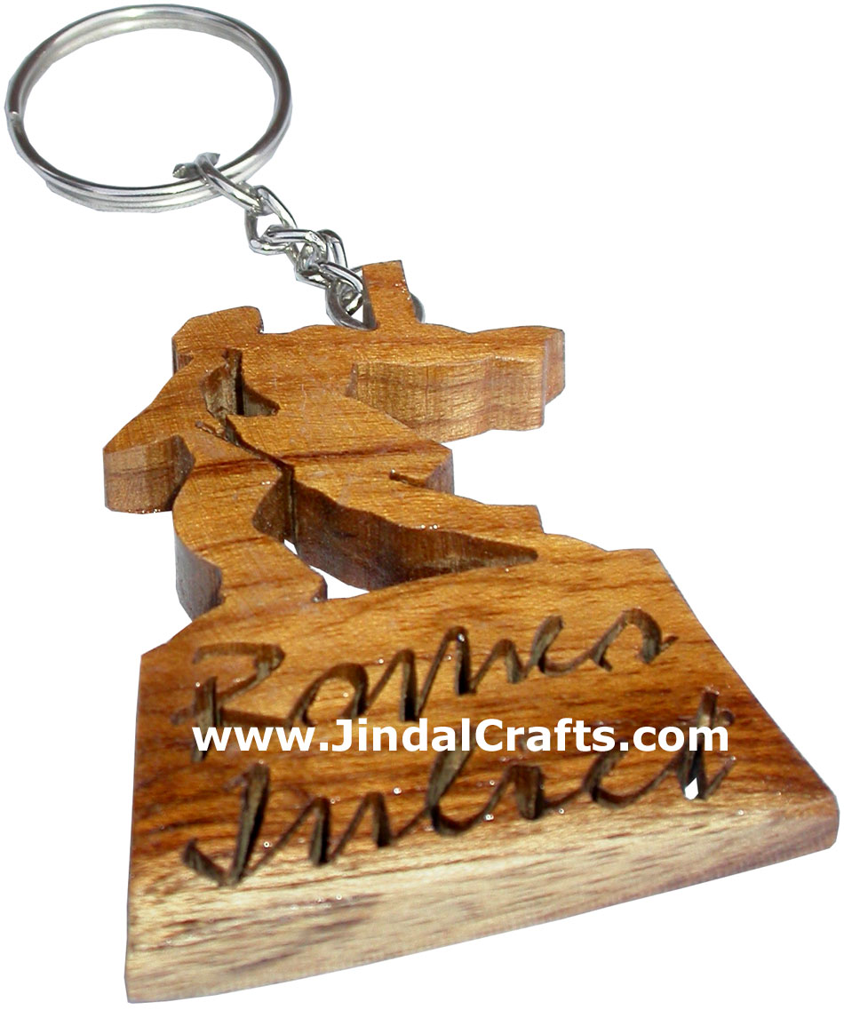 Wooden Key Chain - Hand Made Traditional Indian Artifact Name Keyring