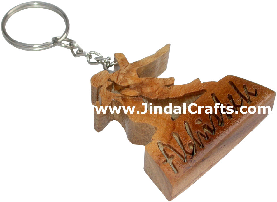 Wooden Key Chain - Hand Made Traditional Indian Artifact Name Keyring