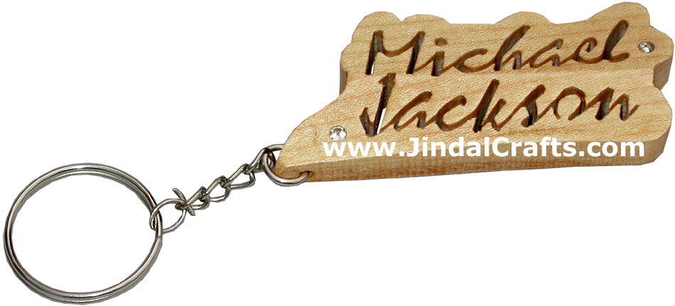 Wooden Key Chain - Hand Made Traditional Indian Artifact Name Keyring