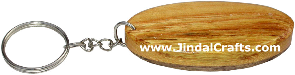 Wooden Key Chain - Hand Made Traditional Indian Artifact Name Keyring