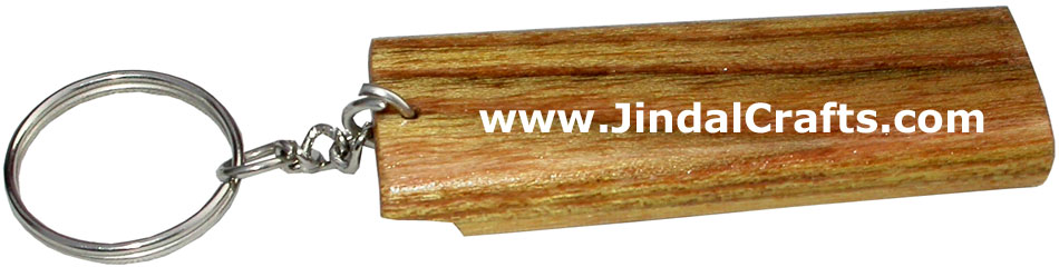 Wooden Key Chain - Hand Made Traditional Indian Artifact Name Keyring