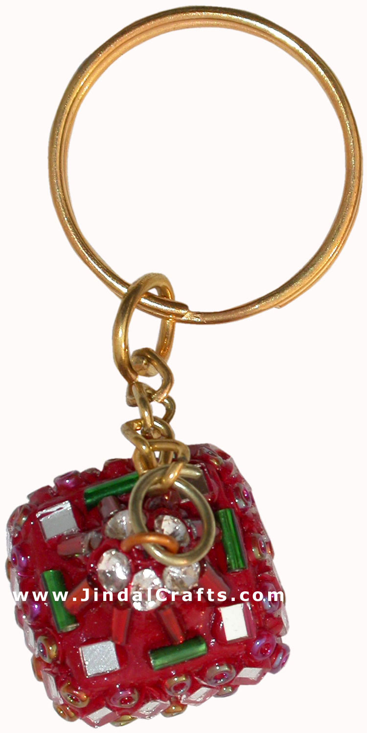 Handmade Colorful Lac Key Chain Key Ring Indian Art