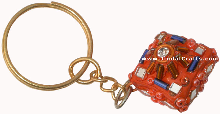 Handmade Colorful Lac Key Chain Key Ring Indian Art