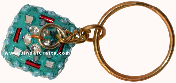 Handmade Colorful Lac Key Chain Key Ring Indian Art