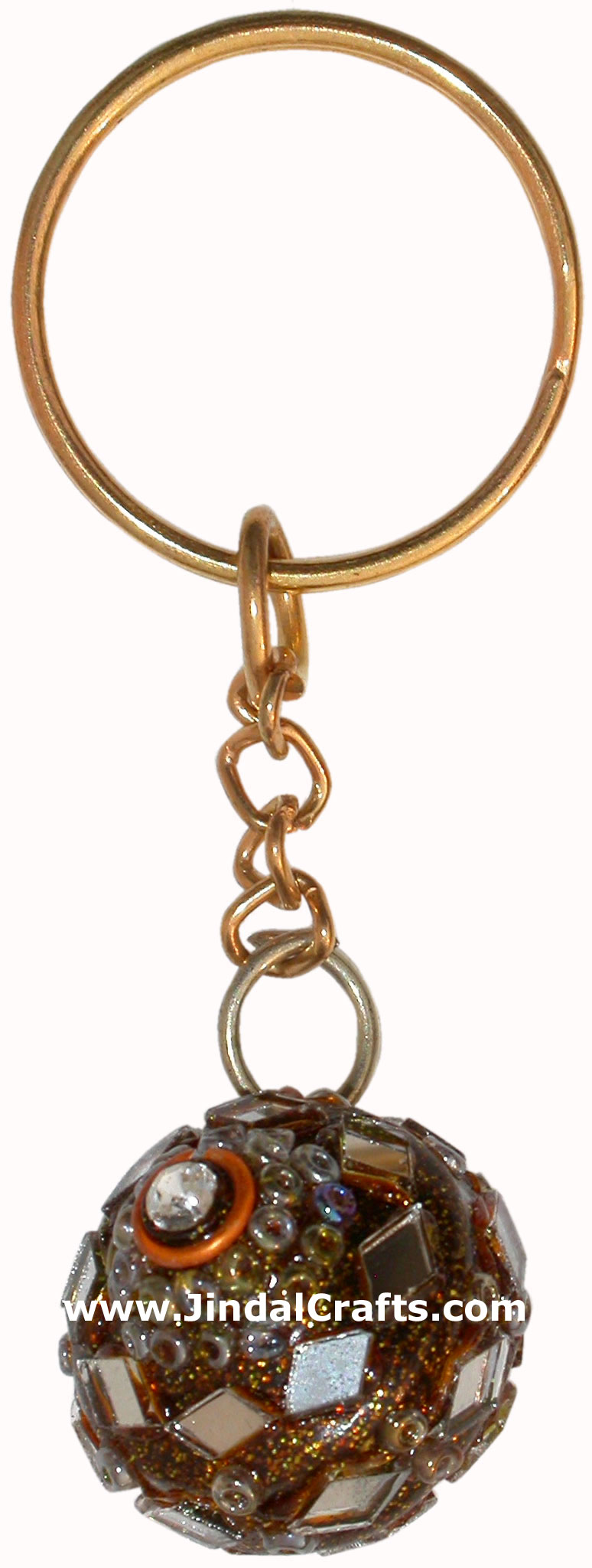 Lac Mirror Key Chain - Hand Made Traditional Indian Artifact Keyring