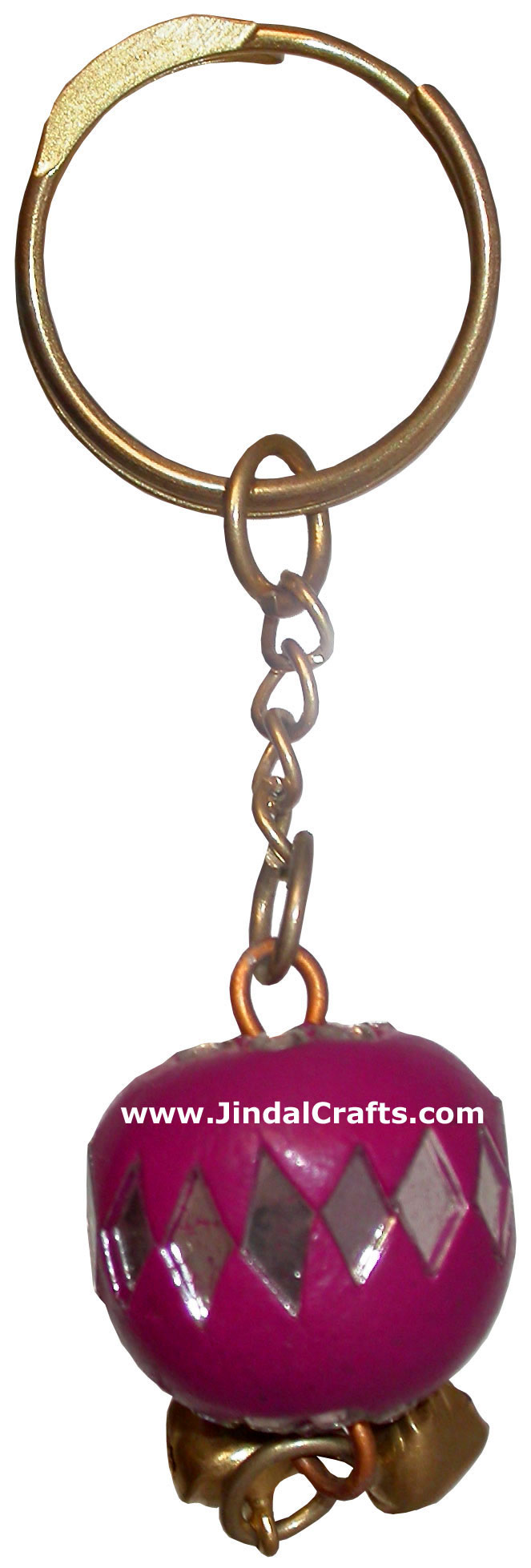 Handmade Wooden Key Chain Ring India Carving Art