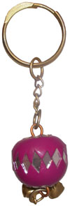 Handmade Wooden Key Chain Ring India Carving Art
