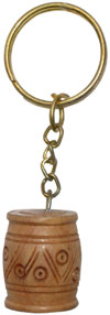 Handcarved Wooden Key Chain Key Ring Indian Trible Art