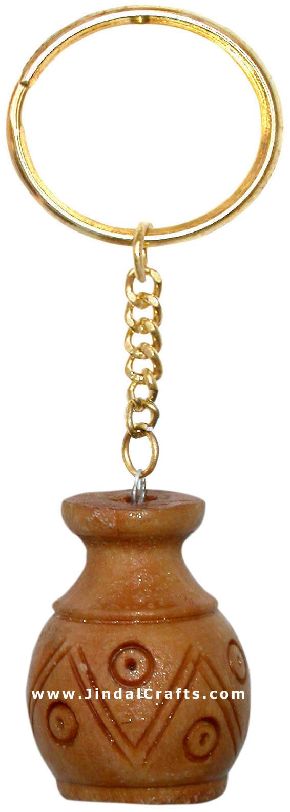 Handcarved Wooden Key Chain Key Ring Indian Trible Art