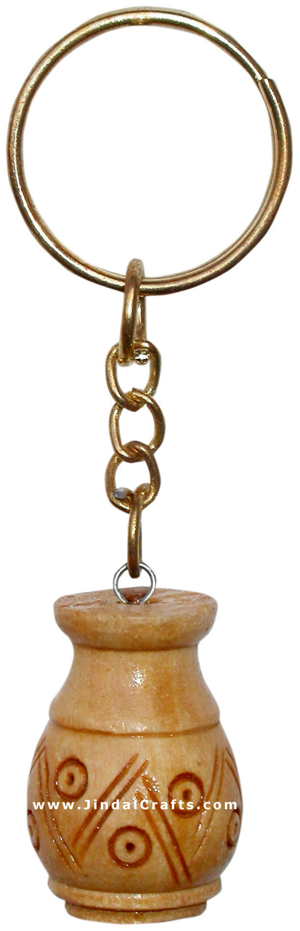 Handcarved Wooden Key Chain Key Ring Indian Trible Art