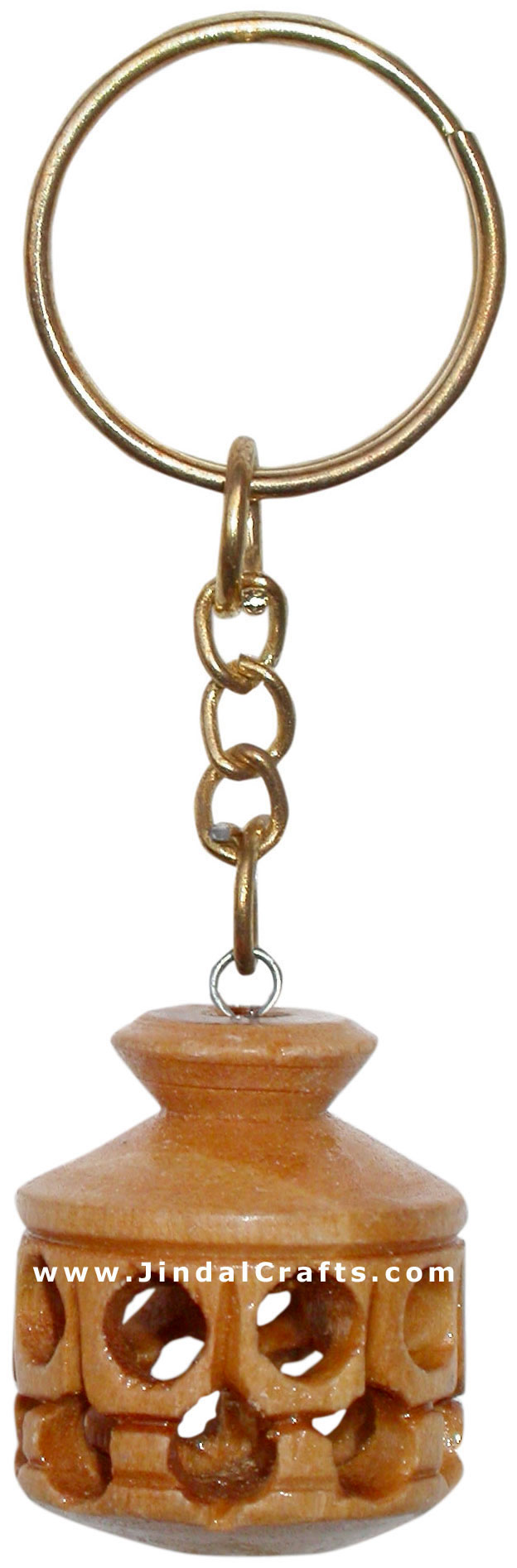 Handcarved Wooden Key Chain Key Ring Indian Trible Art