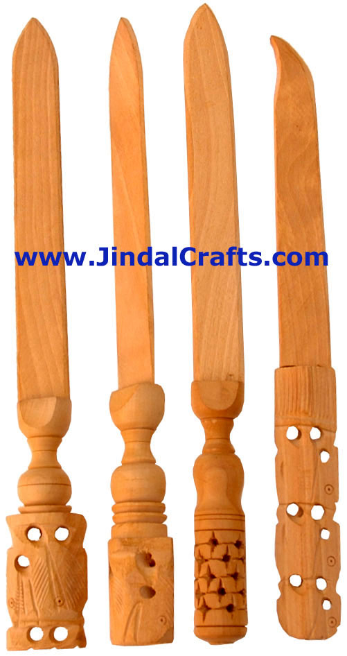 Hand Carved Wooden Paper Cutter