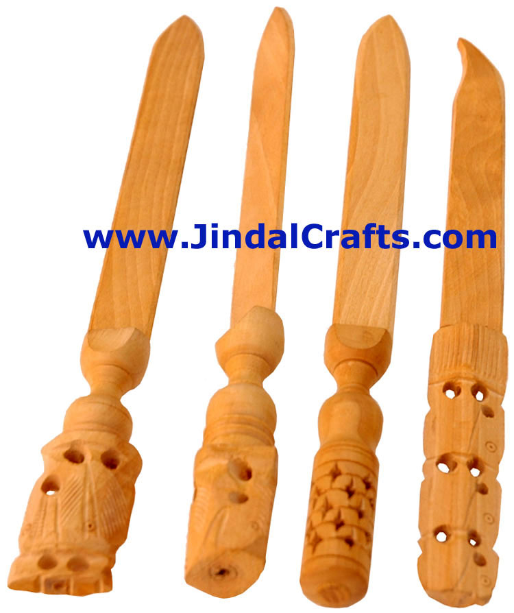 Hand Carved Wooden Paper Cutter