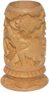 Hand Carved Kadam Wood Jungle Pen Stand