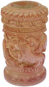 Hand Carved Wood Decorative Pen Holder Stand India Art