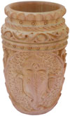 Hand Carved Wood Pen Holder Stand India Jungle Carving Gift Corporate Souvenirs