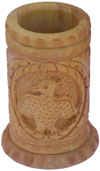 Hand Carved Wood Decorative Pen Holder Stand India Art