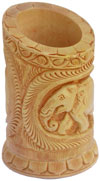 Hand Carved Wood Decorative Pen Holder Stand India Art