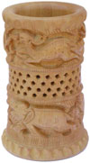 Hand Carved Wood Decorative Pen Holder Stand India Art