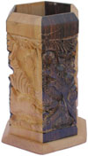 Hand Carved Wood Decorative Pen Holder Stand India Art