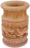 Hand Carved Wood Decorative Pen Holder Stand India Art