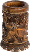 Hand Carved Wood Pen Pencil Holder Stand Unique Art