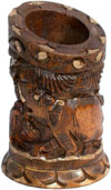 Hand Carved Wood Pen Pencil Holder Stand Unique Art