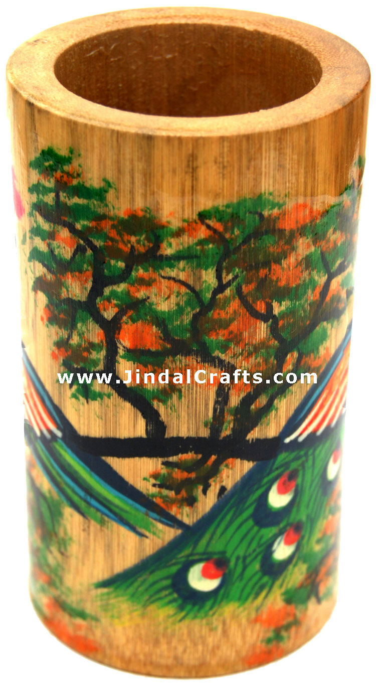 Pen Stand Handmade Hand Painted Colorful Box India Art