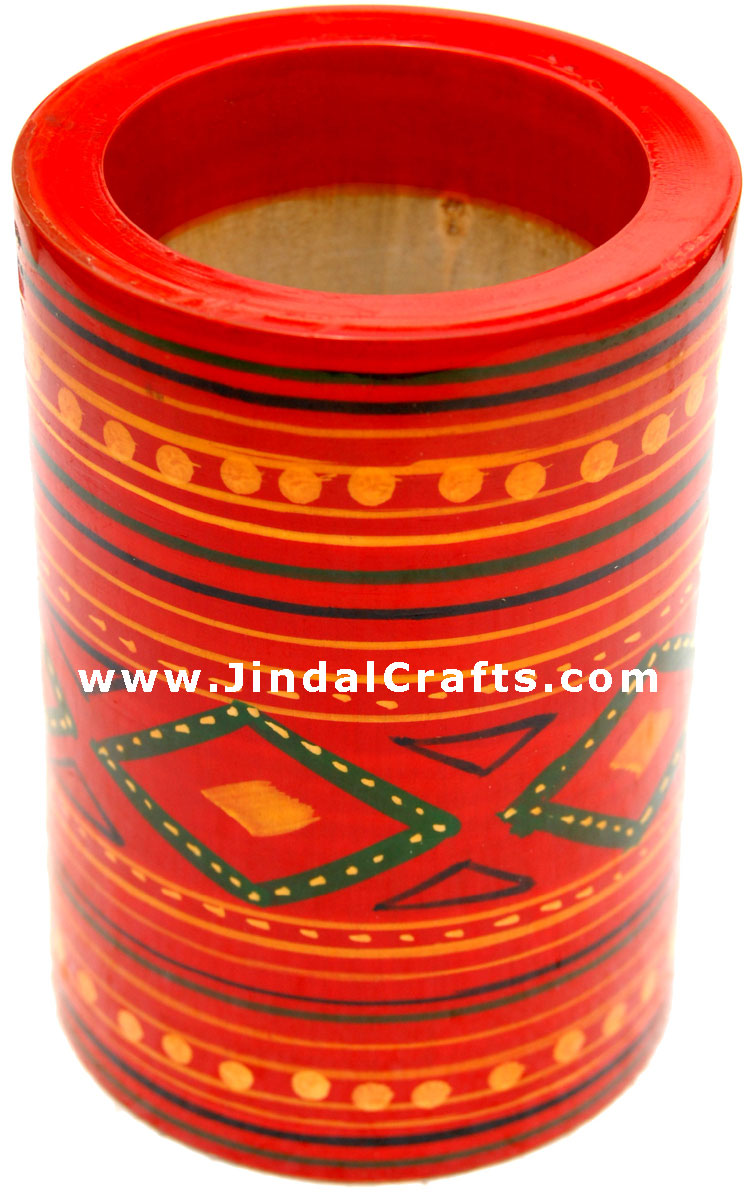 Pen Stand Handmade Hand Painted Colorful Box India Art